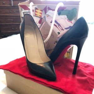 Christian louboutin black leather pumps